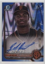 2022 Bowman Chrome Prospect Blue RayWave Refractor 85/150 Ryan Reckley Auto 02v3