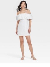 White puff off shoulder SIZE 20 plus size curvy glam fairy cocktail dress nwt