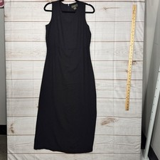 Eddie Bauer Black Sleeveless Y2K Dress 8 Classic Career Minimalist Work Dress