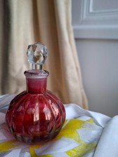 Laura Ashley Home Pink Fluted Glass Perfume Bottle