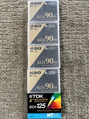 TDK 4mm Data Cartridge DC4-125 KAO KD490m DDS Media Recognition System Lot Read