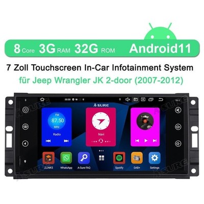 8 Core 3GB Android GPS Bluetooth Autoradio Navi für JEEP Wrangler Grand Cherokee