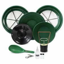 ASR Outdoor Gold Rush Gold Prospecting Kit Classifiers Vials Sifting Pans - 11pc