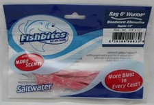 Fishbites 0033 Bloodworm Alternative Bag o Worms Long Lasting 1/4" x12" Lot of 3