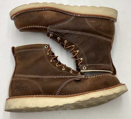 Thorogood 804-4575 Men's 6" Leather Moc Steel Safety Toe Work Boots Size 13 EE