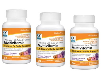 Quality Choice Children Chewable Multivitamins with Extra C, 60 Ct. - Pack of 3