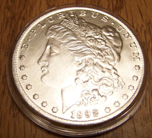 1892-CC MORGAN SILVER DOLLAR, Very Fine DETAILS