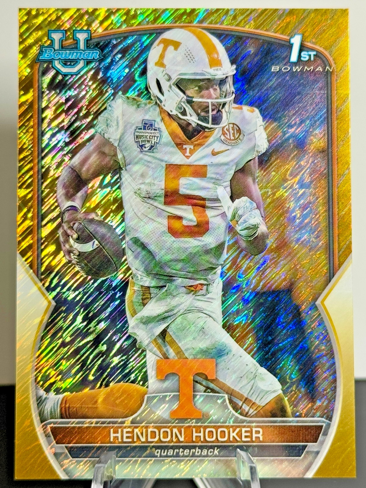 Hendon Hooker 2022 Bowman U Chrome Gold Shimmer Refractor /50 #21 Rookie