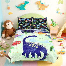 Dinosaur Twin Bedding Set for Boys - Comforter, Sheets Pillowcases Included
