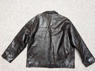 leather jacket brown archive y2k エディ期似 Vintage Y2K Leather Jacket Brown Distressed 2000s Jacket Cropped