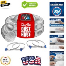 PVC Dust Collection Hose w/4 Thumbscrew Clamps 2-1/2"x10'