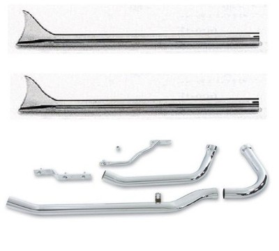 Paughco 29-0093 Swingarm Upsweep Header 31'' Fishtail Exhaust 58-64 Harley FL