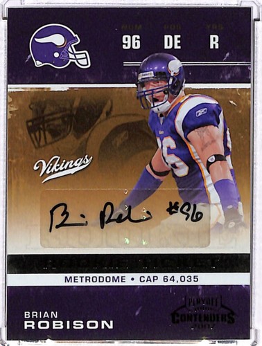 Brian Robison [Autograph] #121 2007 Playoff Contenders card