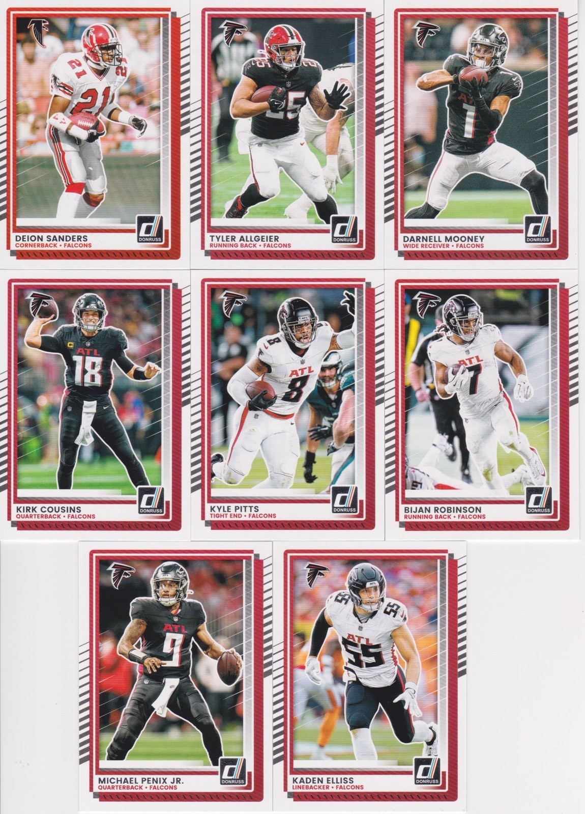 2025 Donruss Football Complete Team Set (13) Atlanta Falcons Deion Sanders**