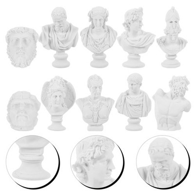 10pcs Mini Bust Sculptures Drawing Sketch Reference Figure Statues Model
