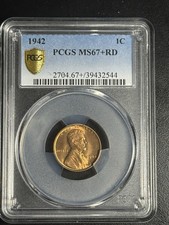 1942 P LINCOLN WHEAT CENT ~ PCGS MS67+RD ~ STUNNING COIN! ~ LOW POP!!!
