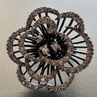Flower Black Metal CZ Rhinestone Cluster Fancy Cocktail Ring Size 6 Silver Tone — photo 9