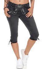 Damen Capri Jeans Shorts Trachtenjeans Oktoberfest Trachtenhose Hailys Sussi