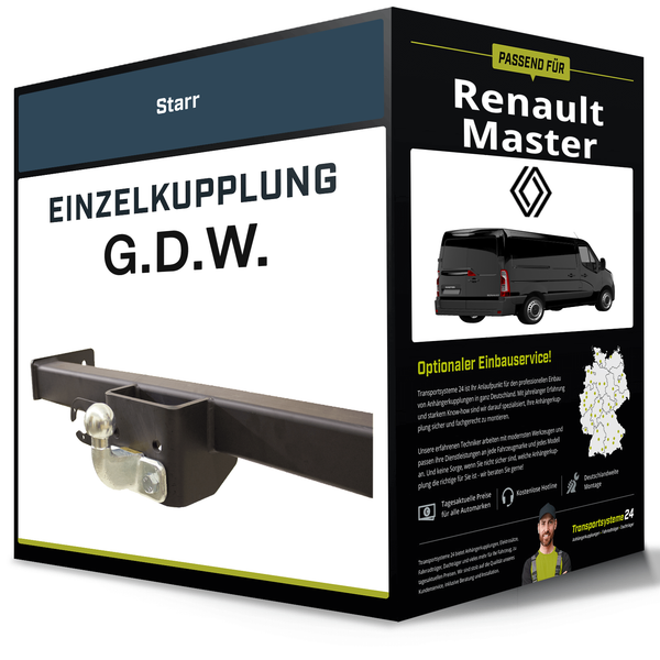 Starre AnhäNgerkupplung für Renault Master 11.2012-Jetzt III G.D.W. NEU AHK-image