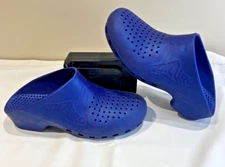 Calzuro Metallic Blue BIHOS Classic Clogs w Holes Workwear US 5.5- 6.5(EU 34-35)