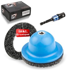 Radnabenschleifer 1/2" 150 mm + Zusatzpad Topfschleifer grob Entrosten Radnaben