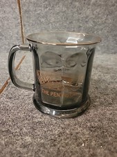 PENTAGON 22k GOLD Print Culver Glass Coffee Mug Cup Made in USA Free Shipping