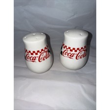 Vintage 1996 Gibson Coca-Cola Red Checkered Salt & Pepper Shakers - Diner Style