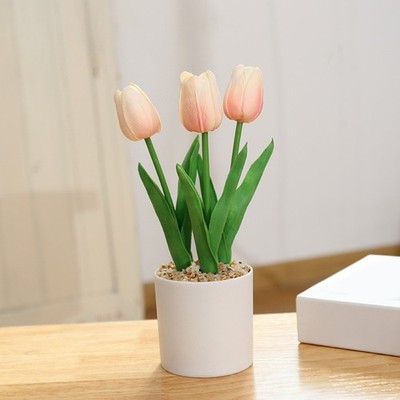 Artificial flower PU feel tulip creative indoor ornaments decorative bonsai