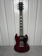 Vintage VS6 SG Relssued Electric Guitar - Cherry Red - Double Cutaway