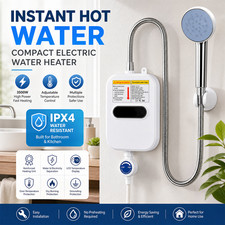 110V 3500W Tankless Hot Water Heater Shower Electric Portable Bathroom
