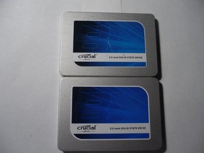 Lot of 2 Crucial 2.5'' SATA SSD Drive BX200 240GB & BX300 120GB