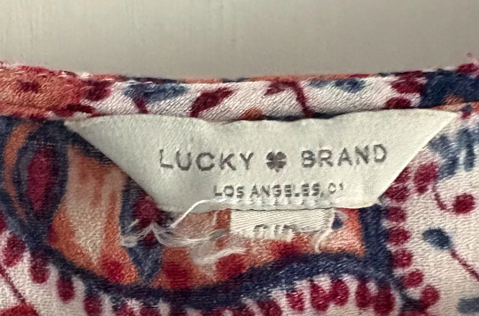 Lucky Brand, Peasant Top, Woman's Blouse, Shirt, Size XS/S, 3/4 Sleeve - Image 3 of 4