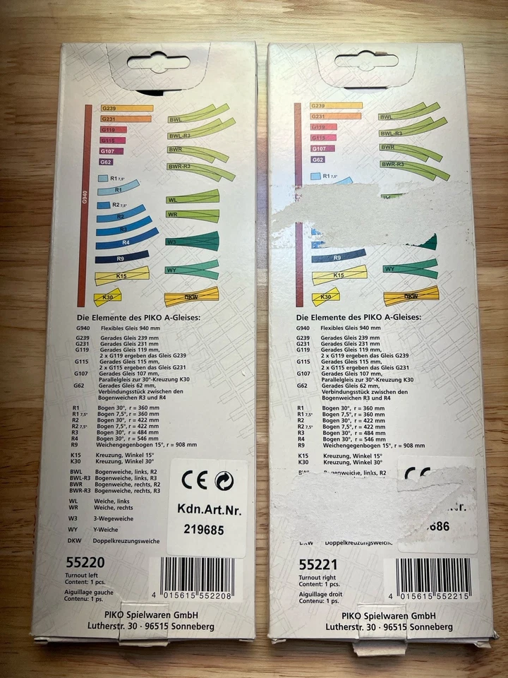 H0 Piko Weichenset Links 55220 + Rechts 55221 - Bild 2 von 2