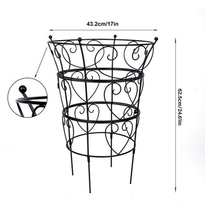 Large Obelisk Trellis Peony Cage 24.6x17 Inches - Premium Metal