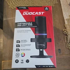 HyperX DuoCast - USB Microphone (Black) - RGB Lighting PC PS4 PS5 MAC - New