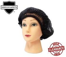 Polypropylene Hair Mob Cap, Latex Free, Black, 21 Inch, 2000 Pack
