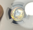 (#101720) Roosevelt Dime:  1966 SM  NGC MS 67  Rainbow toning!      (see video!) — photo 2