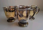 Set Of Four Vintage Anchor Hocking Amber/ Footed Mugs