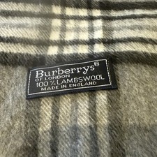 Autentica sciarpa vintage BURBERRYS OF LONDON - 100% lana di agnello - grigio check