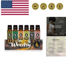 Woodsy Fragrance Oils Set - Including Pine, Cedar Wood, Sandalwood, Bamboo ...