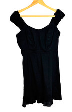 Old Navy womens mini dress size M ruffled straps milkmaid neckline smocked back