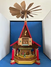 ERZGEBIRGE Christmas Pyramid Nativity Advent House Germany Wood Authentic!