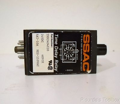 Used SSAC 11-Pin DPDT Time Delay Relay, Up to 10 sec, TRB24D4X10