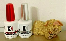 Kupa Gelfinity Gel TOP COAT & BASE COAT DUO Set UV/LED Cure Soak Off .5oz NEW!