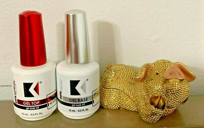 Kupa Gelfinity Gel TOP COAT & BASE COAT DUO Set UV/LED Cure Soak Off .5oz NEW!