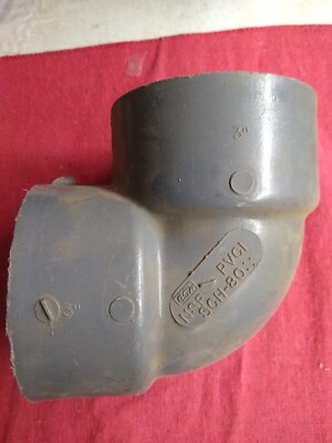Sch 80 PVC 3 Inch 90 Degree Elbow Socket Connect 
