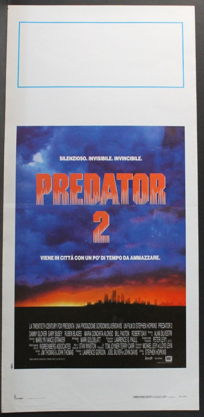 Locandina originale film Predator 2 (1990) - Regia di Stephen Hopkins