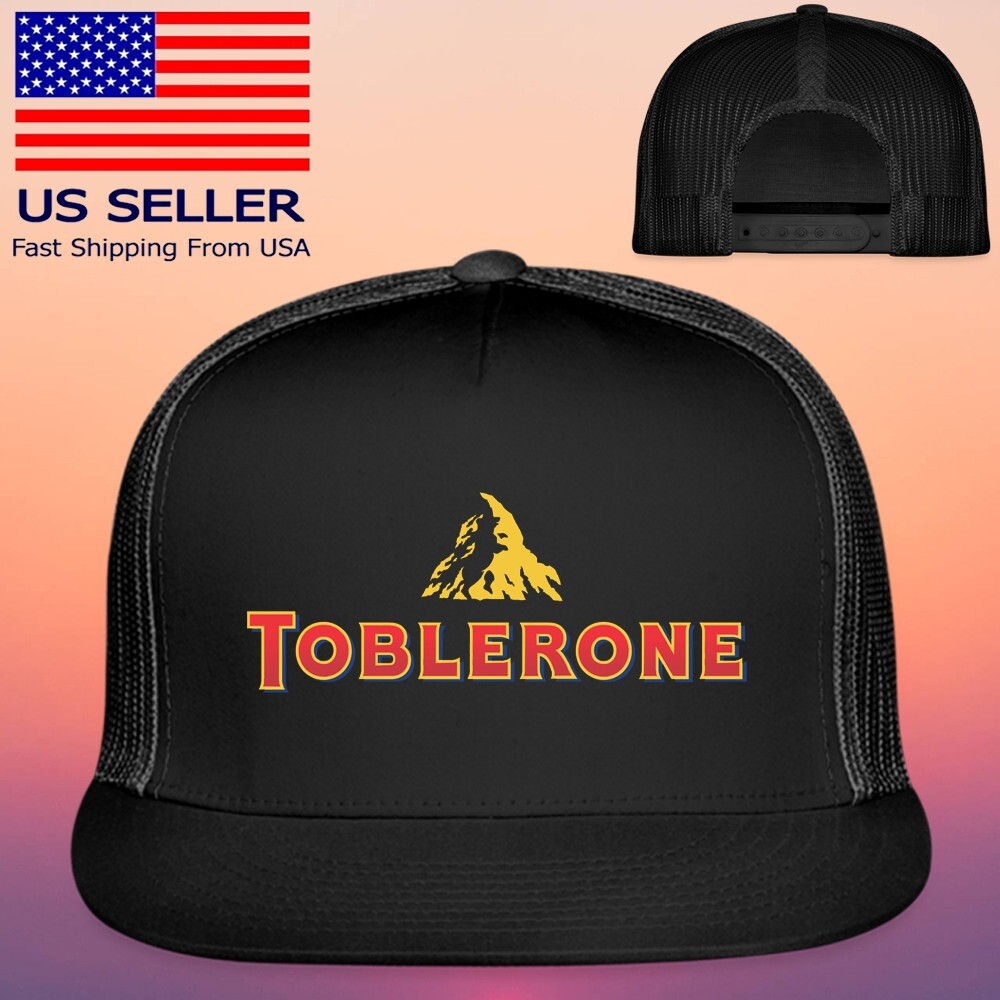 Toblerone Chocolate Adjustable Black Trucker Hat Cap Adult Size