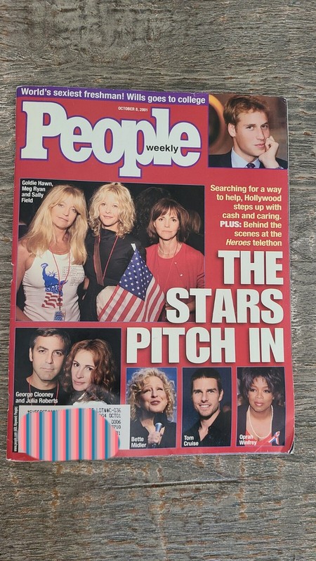 People Magazine October 8 2001,"The Stars Pitch In"  Heroes Telethon