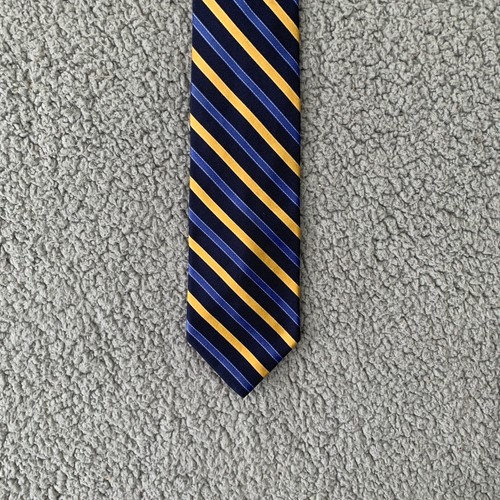 346 Brooks Brothers Silk Striped Tie Made in USA Woven in Italy Blue